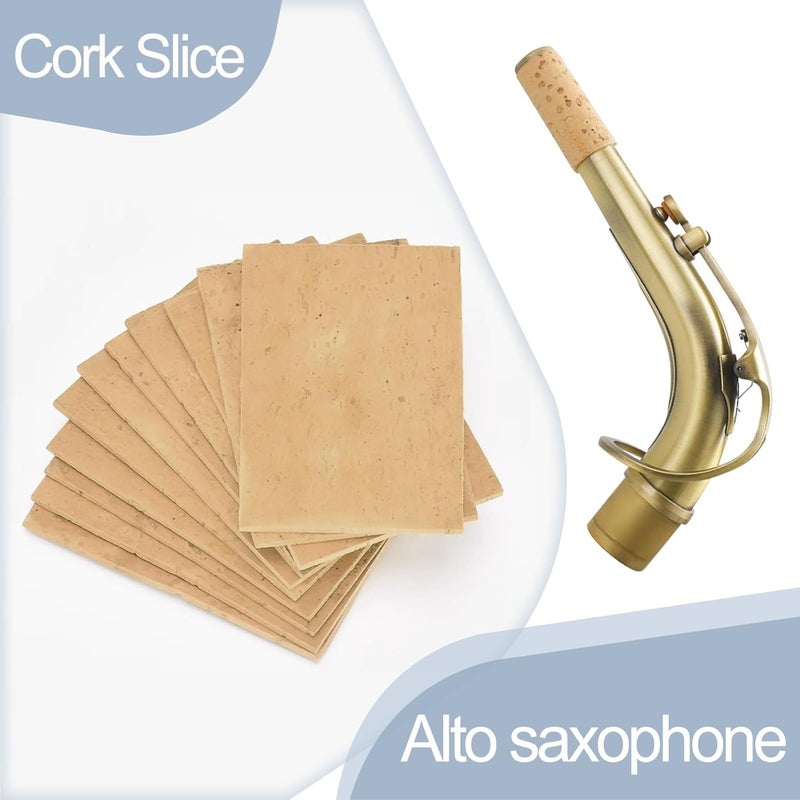 Danchet Alto Saxophone Accessories,Alto Sax Cork Replacement Kit,2 pcs Saxophone Cork, Glue, Cork Grease, Knife, Taping, and Sandpaper - Image 3